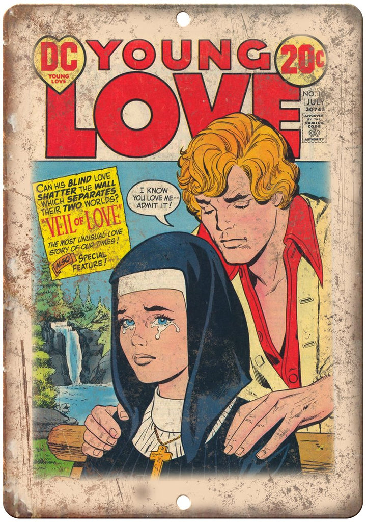 Young Love DC Comic Book Cover Art Metal Sign