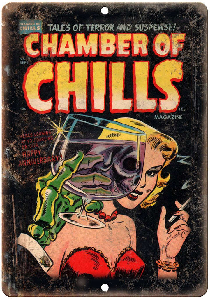 Chamber of Chills Magazine Comic Book Art Metal Sign