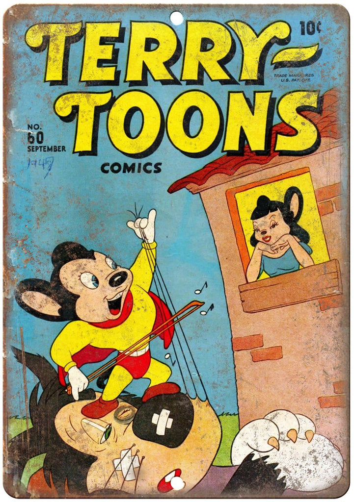 1947 Terry Toons Comics Vintage Metal Sign