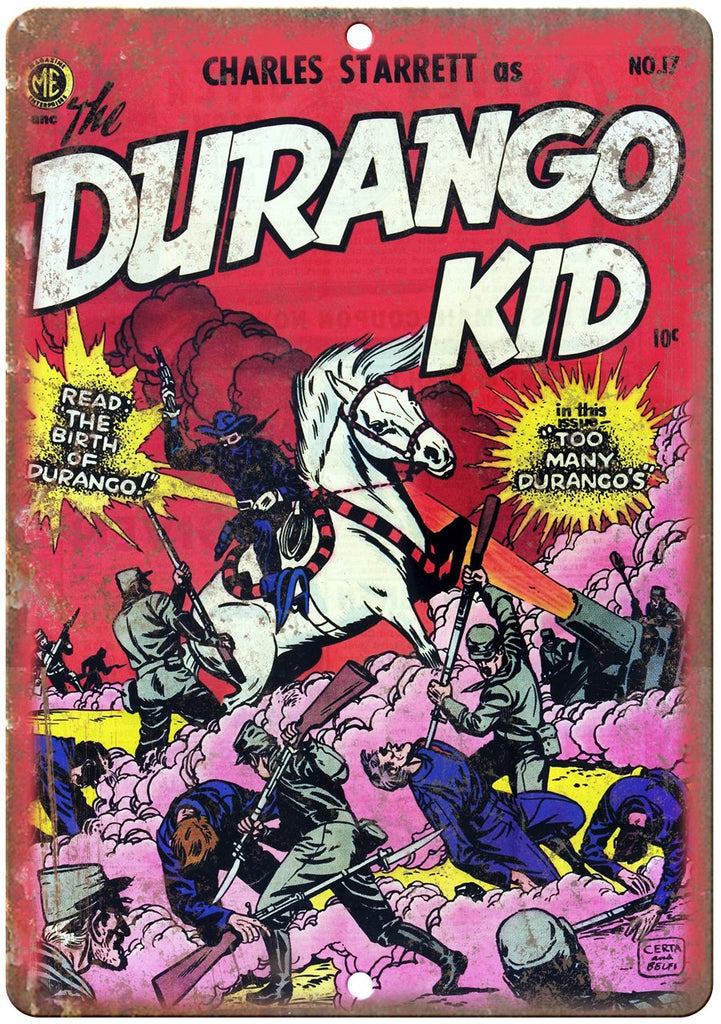 The Durango Kid Vintage Comic Cover Comic Metal Sign