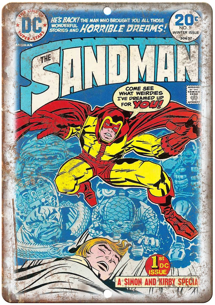 The Dandman Vintage Comic Book Art Metal Sign