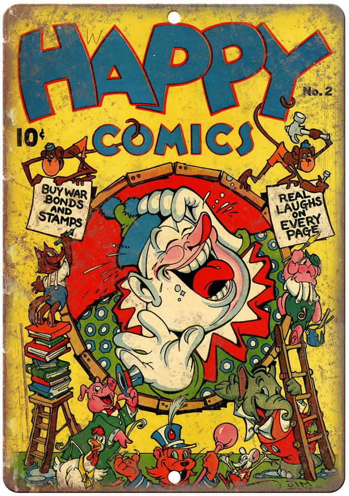 Happy Comics Vintage Cover Art Metal Sign