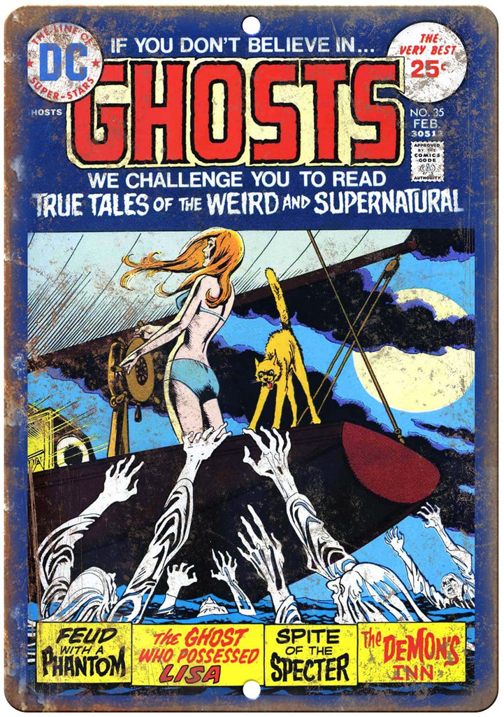 Ghosts Feud With A Phanton Vintage Comic Metal Sign
