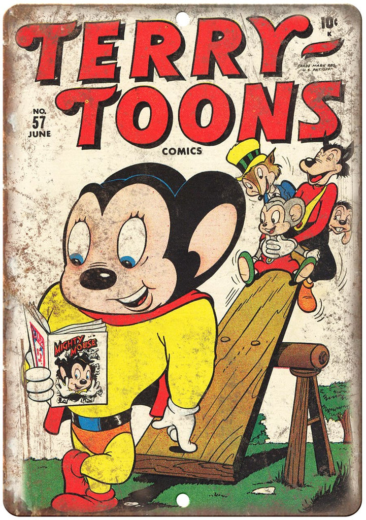 Terry Toons Vintage Comic Book Cover Art  Metal Sign