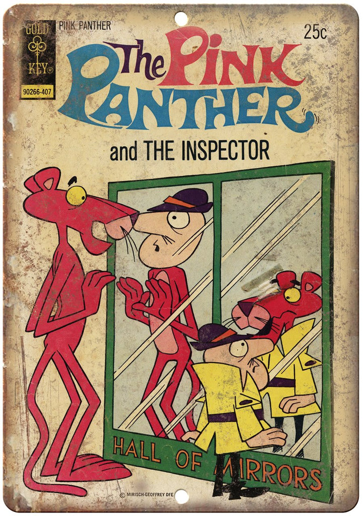 The Pink Panther And The Inspector Comic Metal Sign