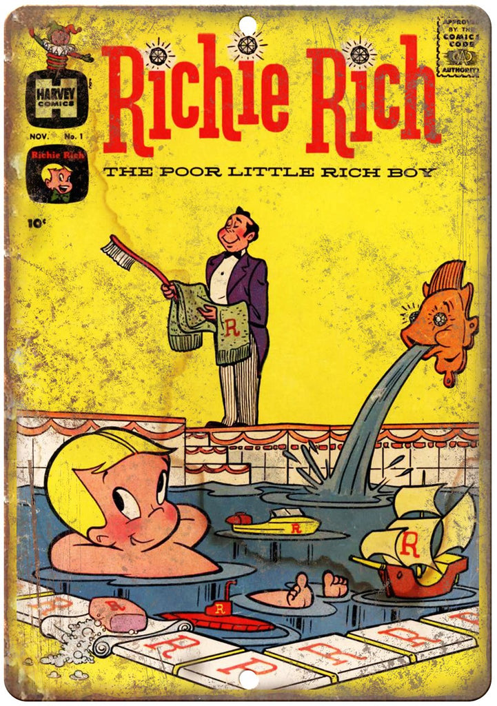 Richie Rich Harvey Comics Vintage Metal Sign