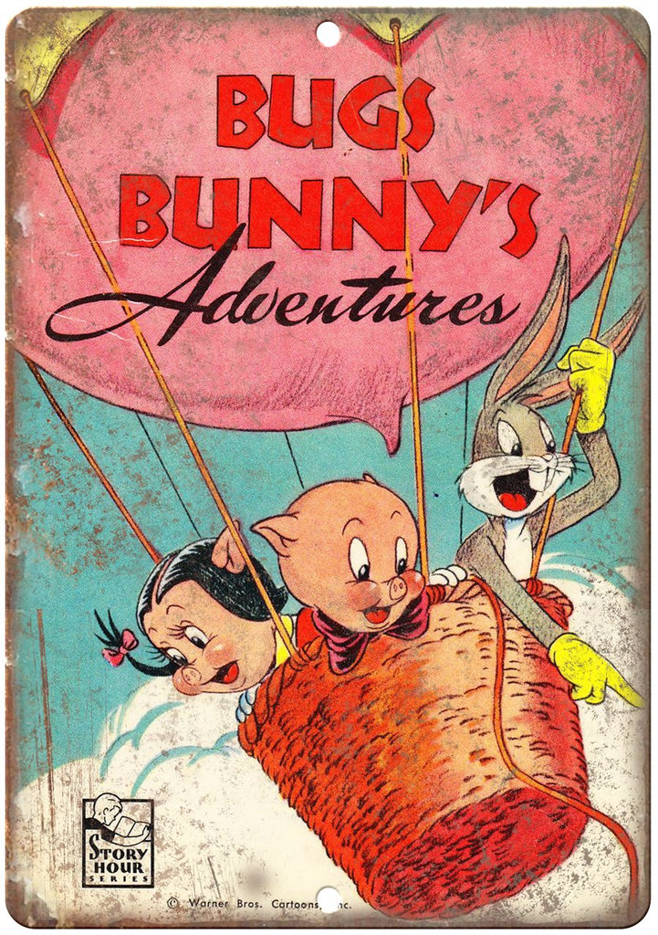Bugs Bunny's Adventures Porky Pig Comic Metal Sign