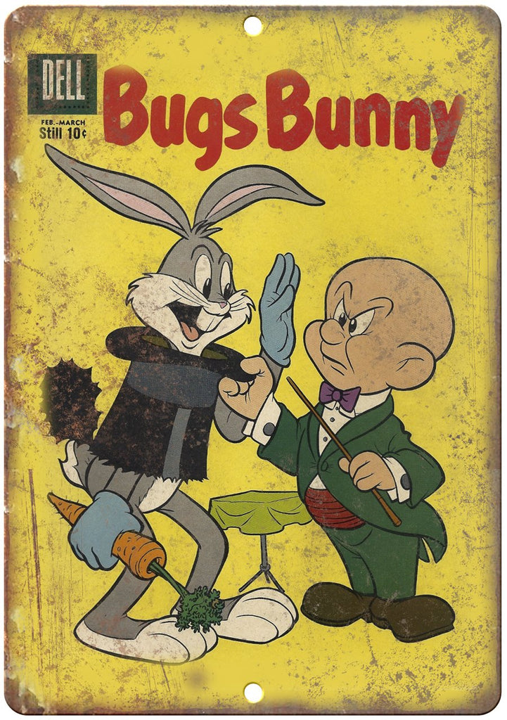 Bugs Bunny Elmer Fudd Comic Book Cover Art Metal Sign