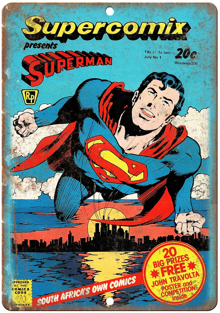 Supercomix Superman Comics Code Cover Metal Sign
