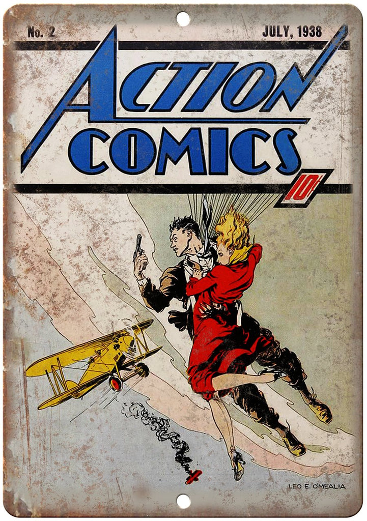 1938 Action Comics RARE Cover Art Metal Sign
