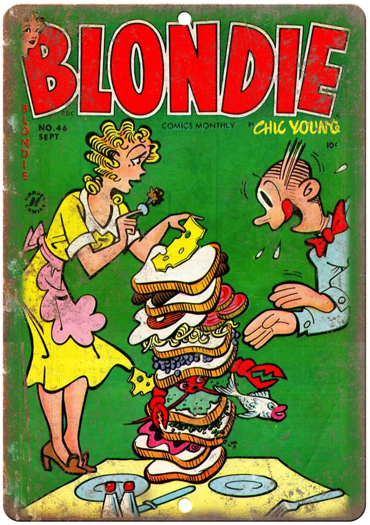 Blondie Chic Young Comics Monthly Metal Sign