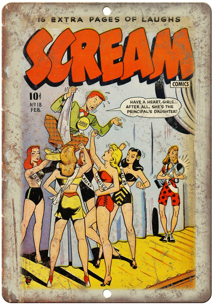 Scream Ace Comics Vintage Cover Metal Sign