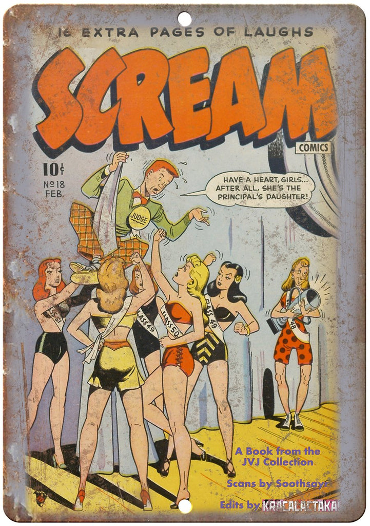 Scream Comic No 18 Book Cover Vintage Ad Metal Sign