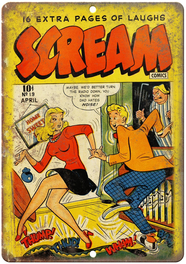 Scream Comic No 19 Book Cover Vintage Ad Metal Sign