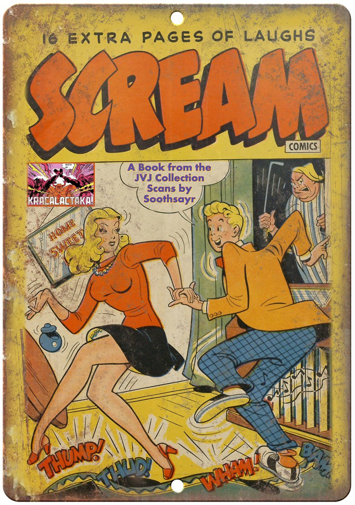 Scream Comic Cover Book Vintage Metal Sign