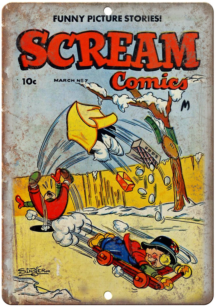 Scream Comic No 7 Cover Book Metal Sign