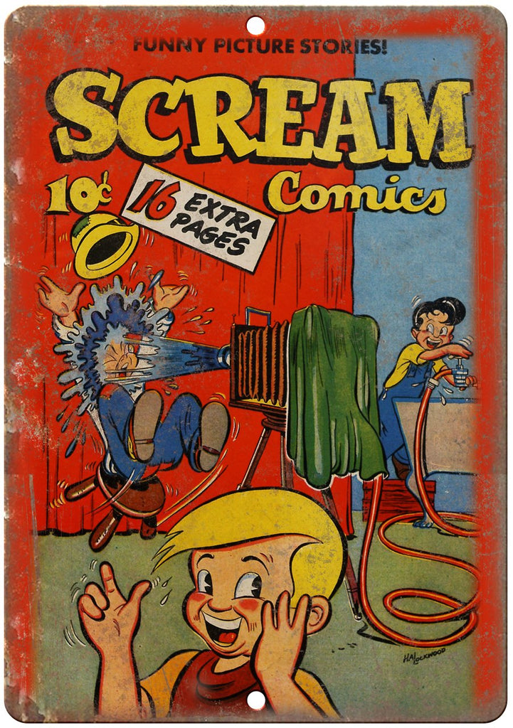 Scream Comic Book Cover Metal Sign