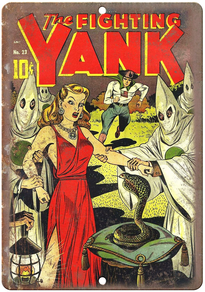 The Fighting Yank No 23 Comic Book Cover Metal Sign