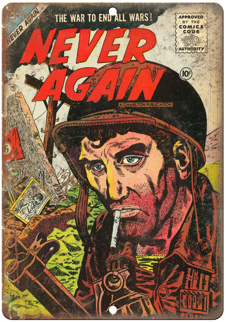 Never Again No 1 Comic Vintage Cover Metal Sign