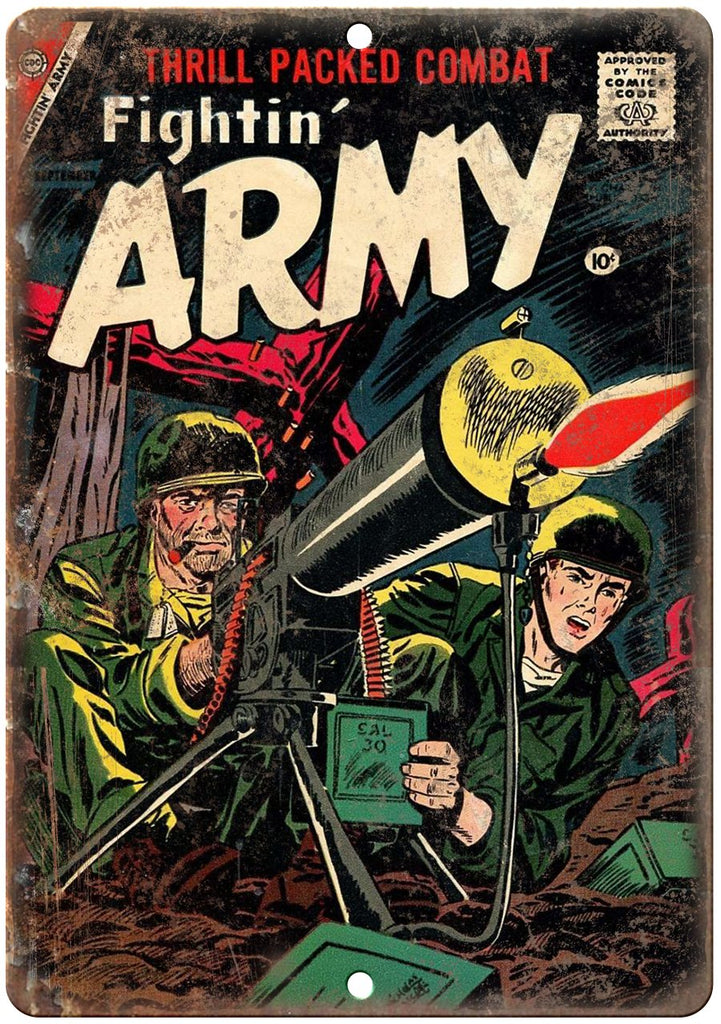 Fightin' Army September Comic Book Cover Metal Sign