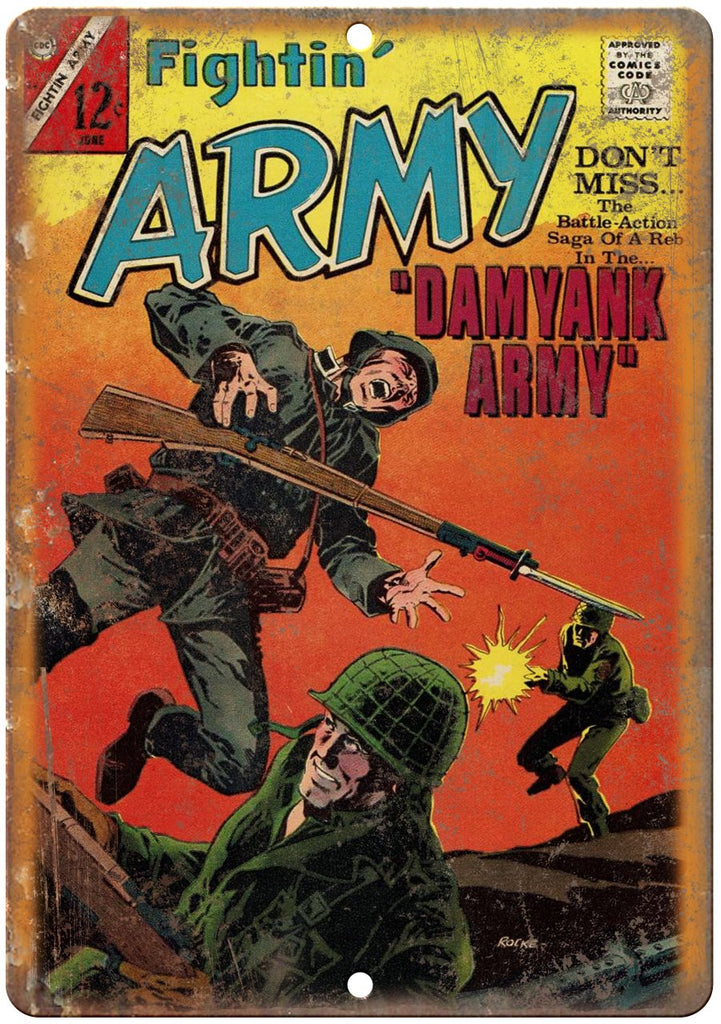 Fightin' Army June Comic Book Cover Metal Sign