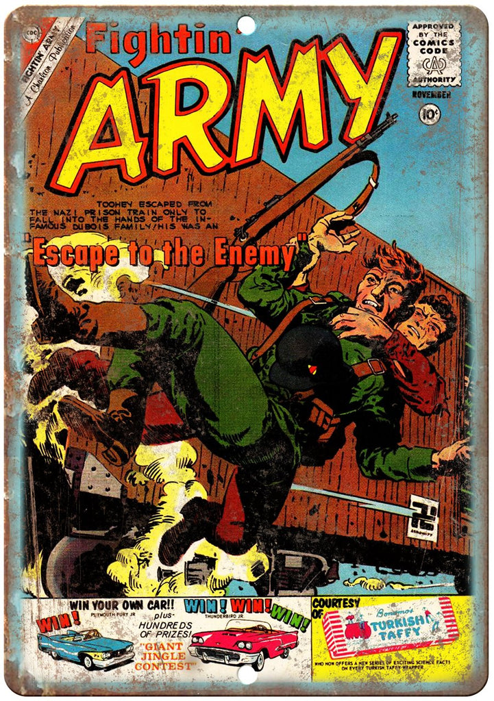 Fightin' Army November Comic Book Cover Ad Metal Sign