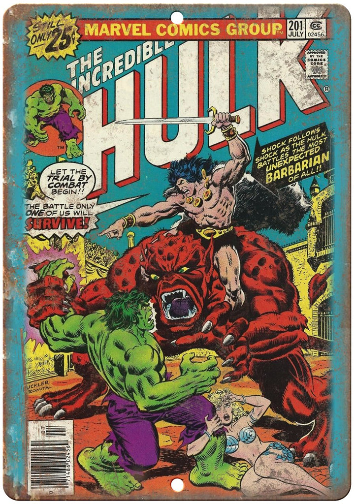 The Incredible Hulk Marvel Comic Cover Ad Metal Sign