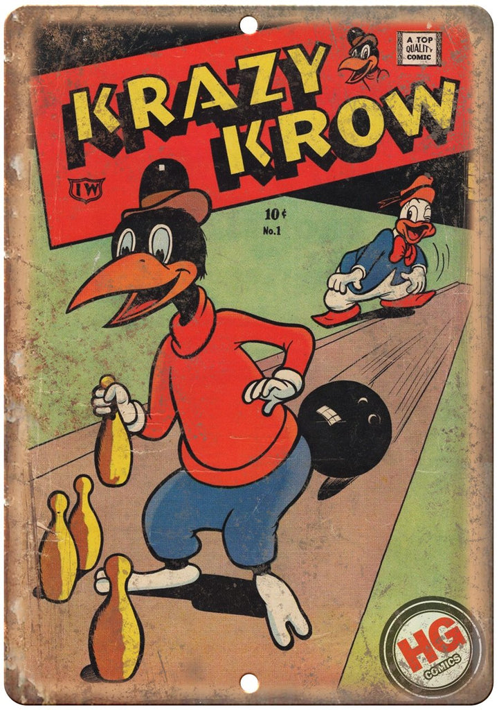 Krazy Krow No 1 Comic Cover Metal Sign