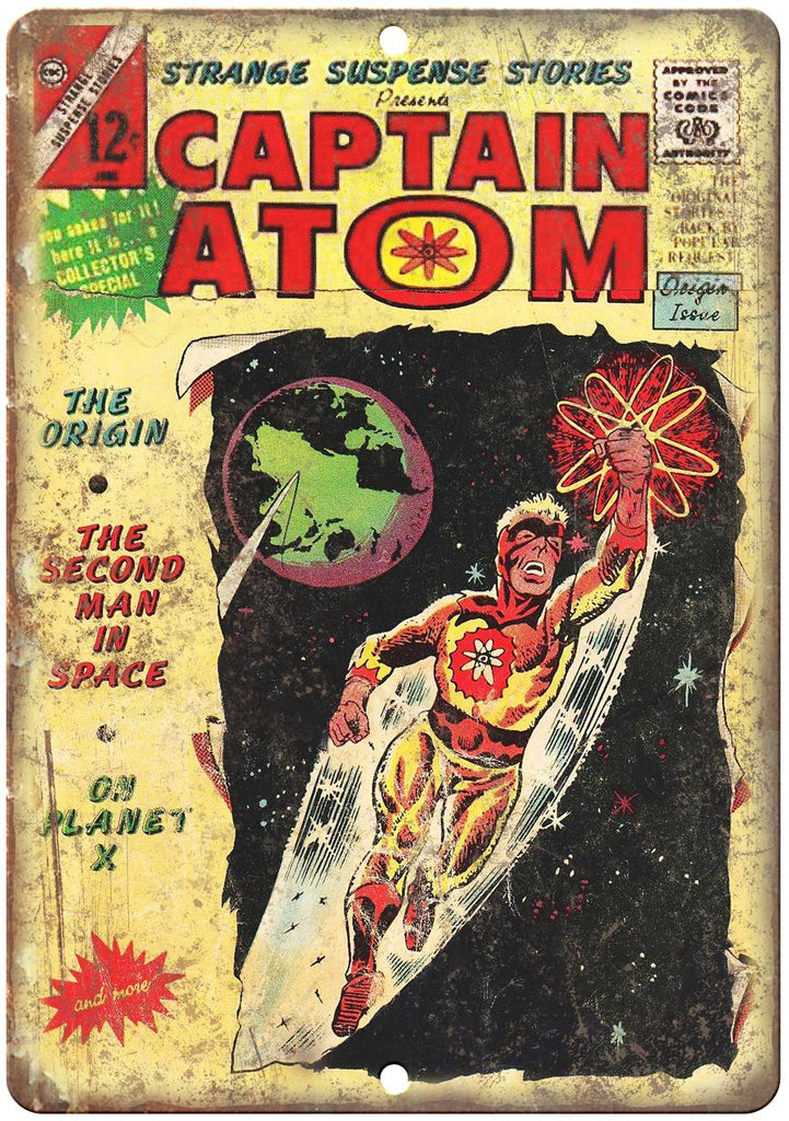 Captain Atom Comic Book Cover Art Metal Sign