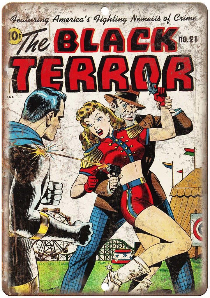 The Black Terror No 21 Comic Book Cover Metal Sign