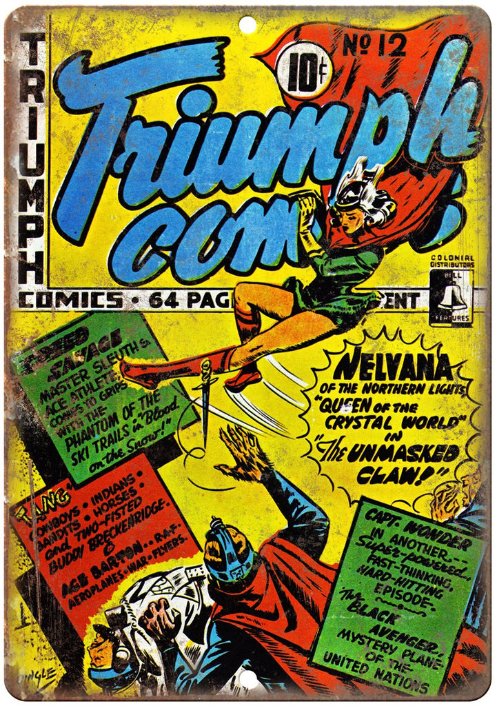 Triumph Comic No 12 Vintage Book Metal Sign