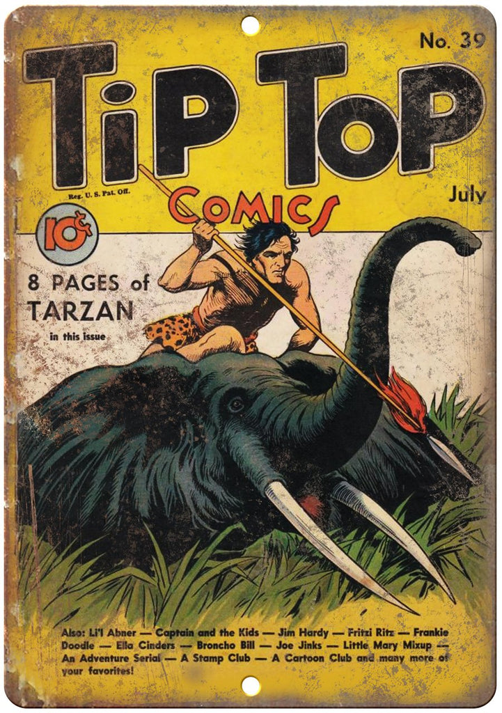 Tip Top Comic No 39 Book Cover Vintage Ad Metal Sign