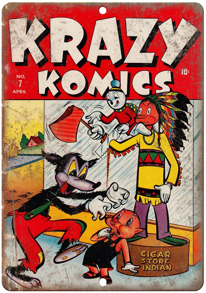Krazy Komics No 7 Comic Book Cover Art Metal Sign