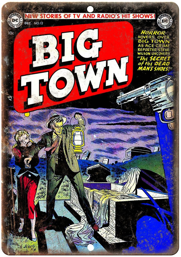 Big Town No 12 Comic Book Cover Vitage Art Metal Sign