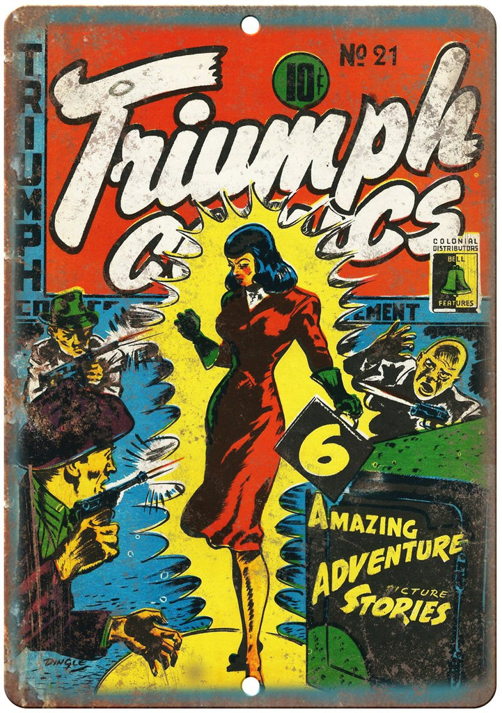 Triumph Comic No 21 Vintage Book Cover Metal Sign