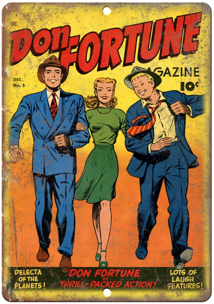 Don Fortune Comic No 5 Comic Cover Metal Sign