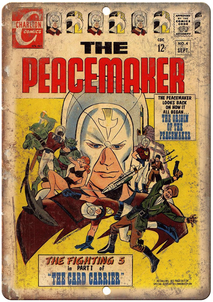 The Peacemaker Charlton Comics No 4 Cover Metal Sign