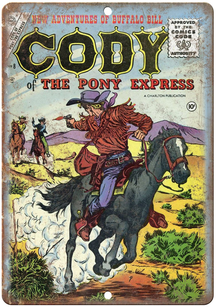 Cody Of The Pony Express Comic No 8 Cover Metal Sign