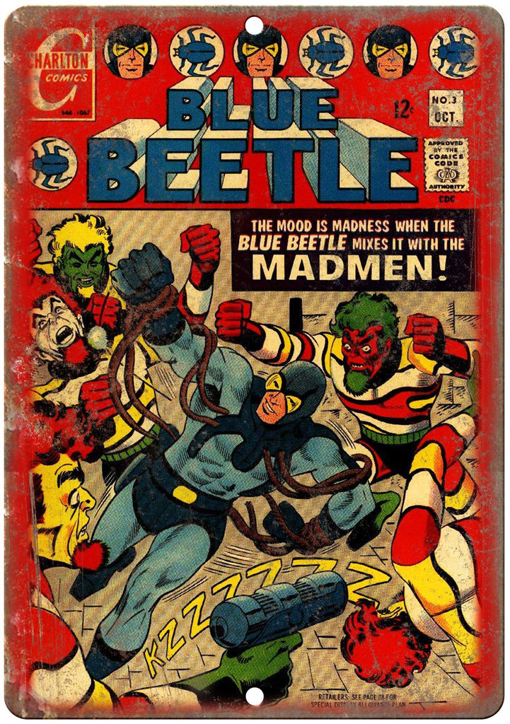 Blue Beetle Charlton Comics No 3 Cover Art Metal Sign