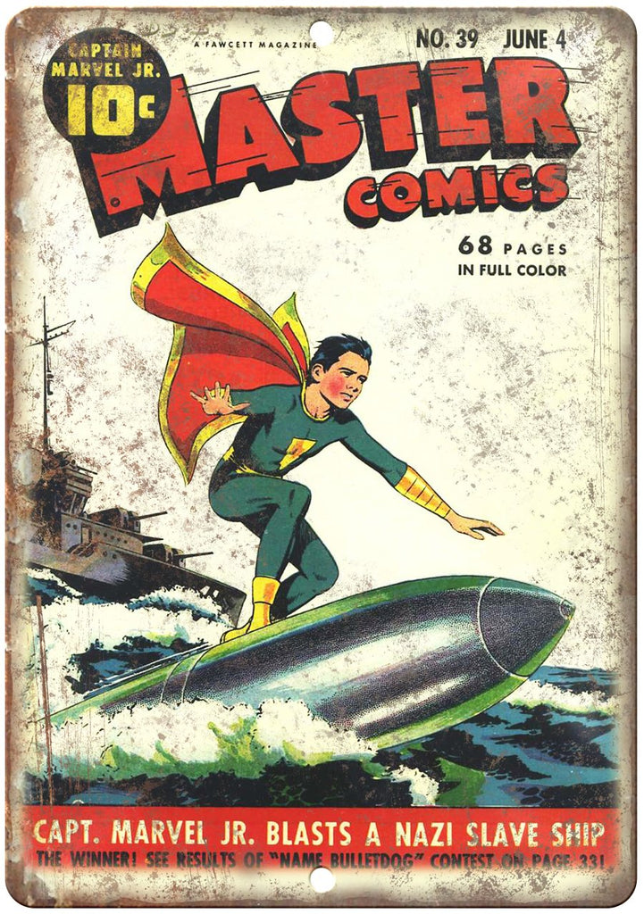 Master Comics No 39 Book Cover Vintage Art Metal Sign