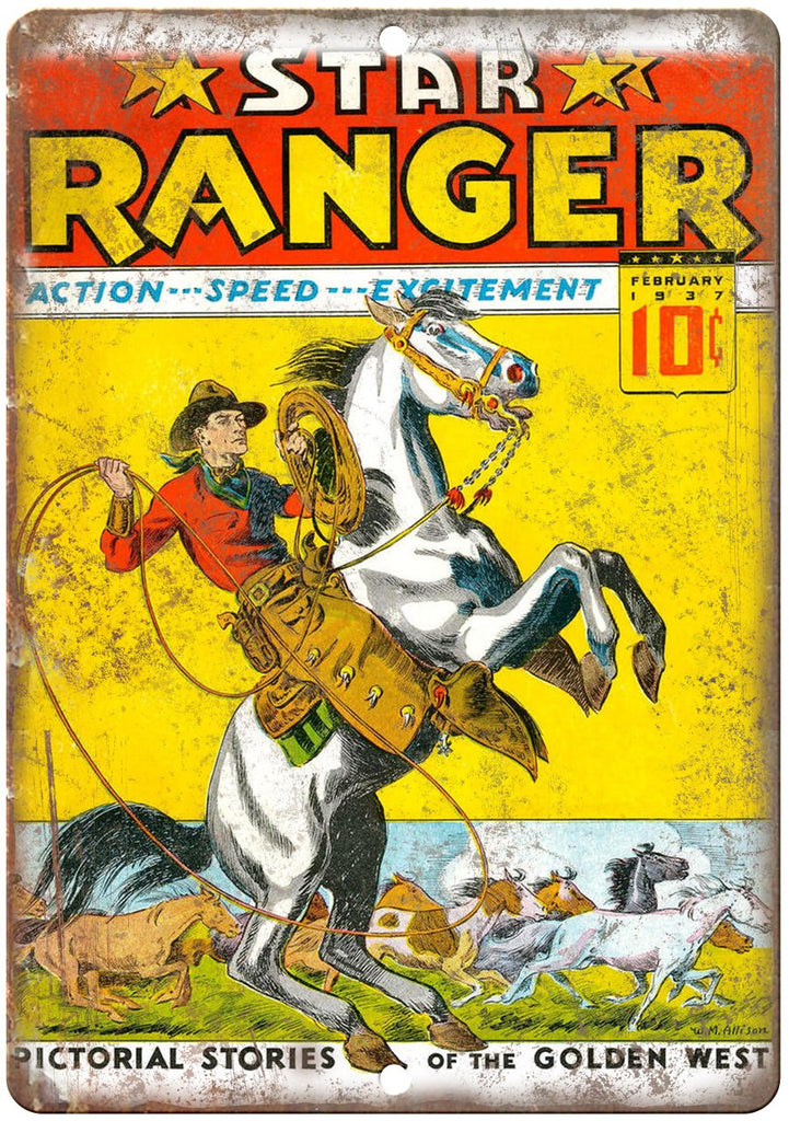 Star Ranger Comic Book Cover Vintage Art Metal Sign