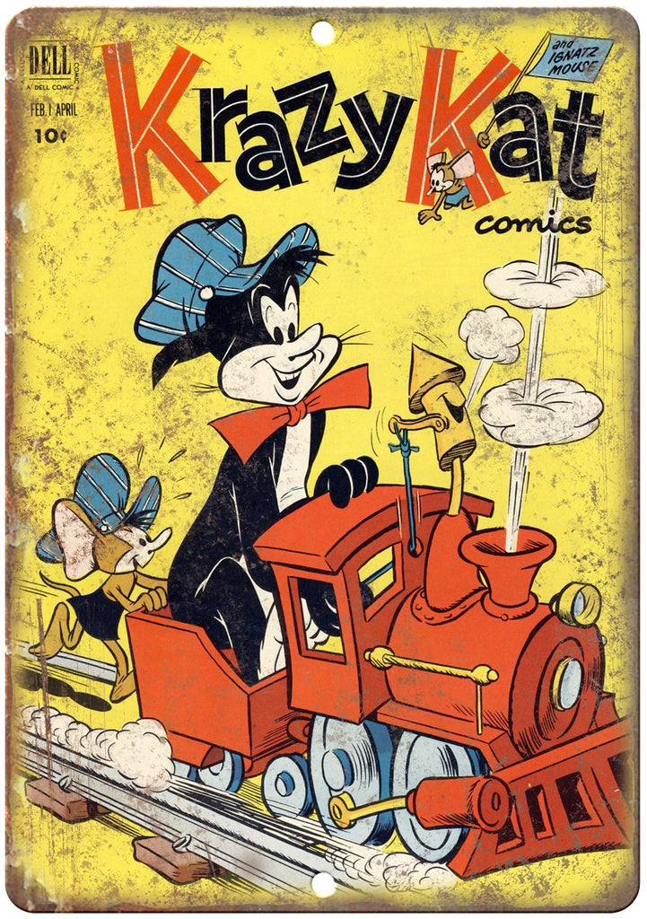 Krazy Kat Comic Book Cover Vintage Art Metal Sign