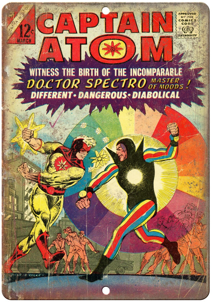 Captain Atom March Comic Book Vintage Ad Metal Sign