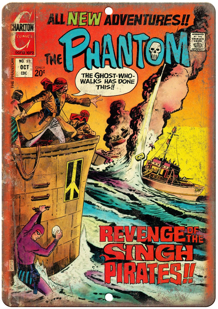 The Phantom No 52 Comic Book Cover Metal Sign