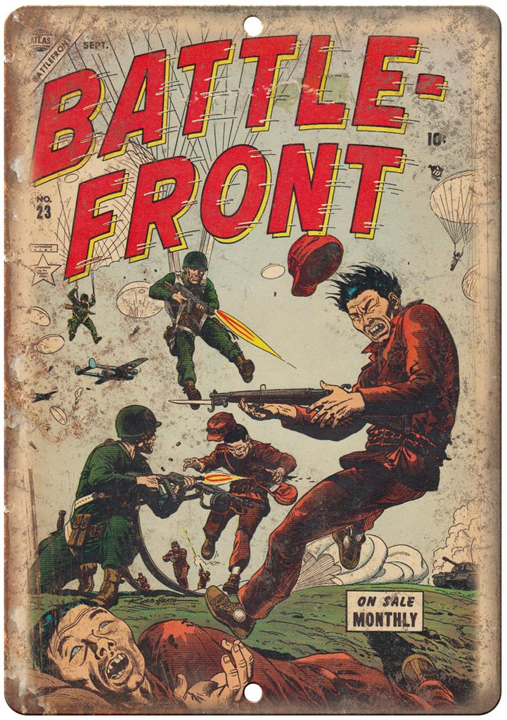 Battle Frontt No 23 Comic Book Cover Ad Metal Sign