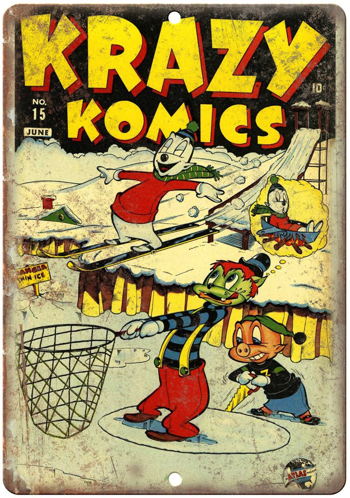 Krazy Komics No 15 Comic Book Cover Art Metal Sign