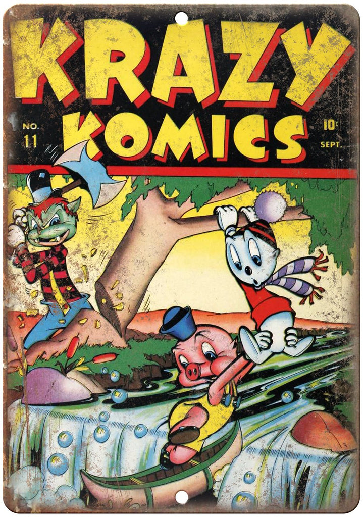 Krazy Komics No 11 Comic Book Cover Art Metal Sign