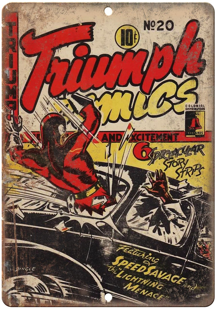 Triumph Comic No 20 Vintage Book Cover Metal Sign
