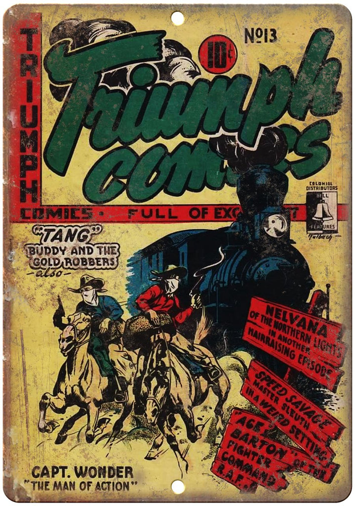 Triumph Comic No 13 Vintage Book Cover Metal Sign
