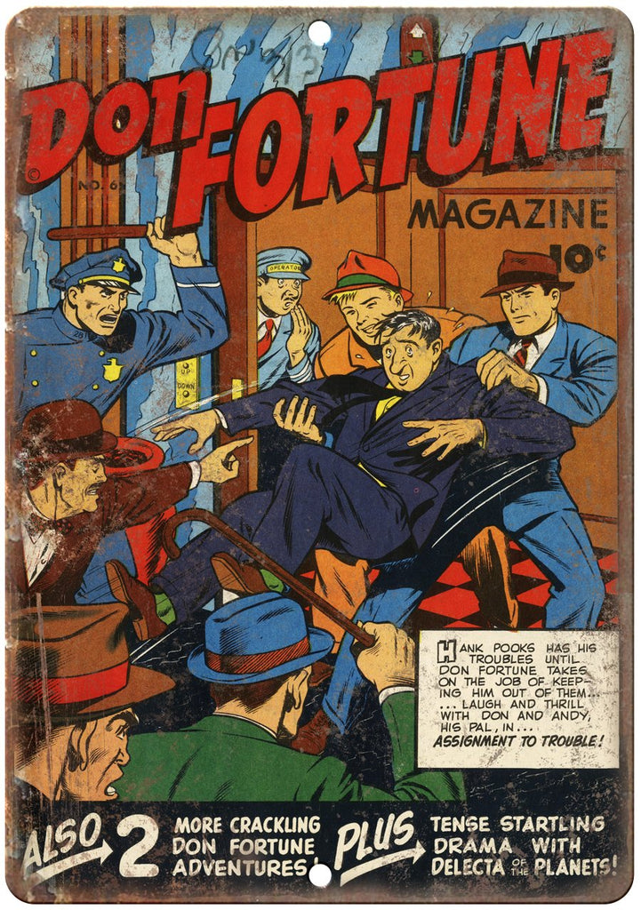 Don Fortune Comic No 6 Comic Cover Metal Sign